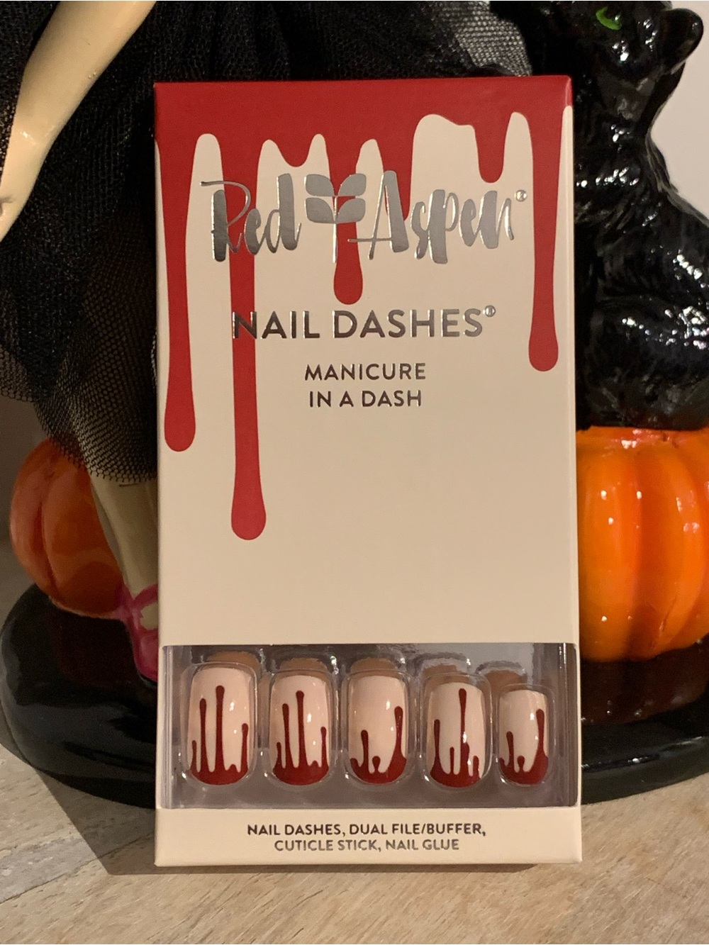 Red Aspen Nail Dashes - Red Drip Press-On Nails